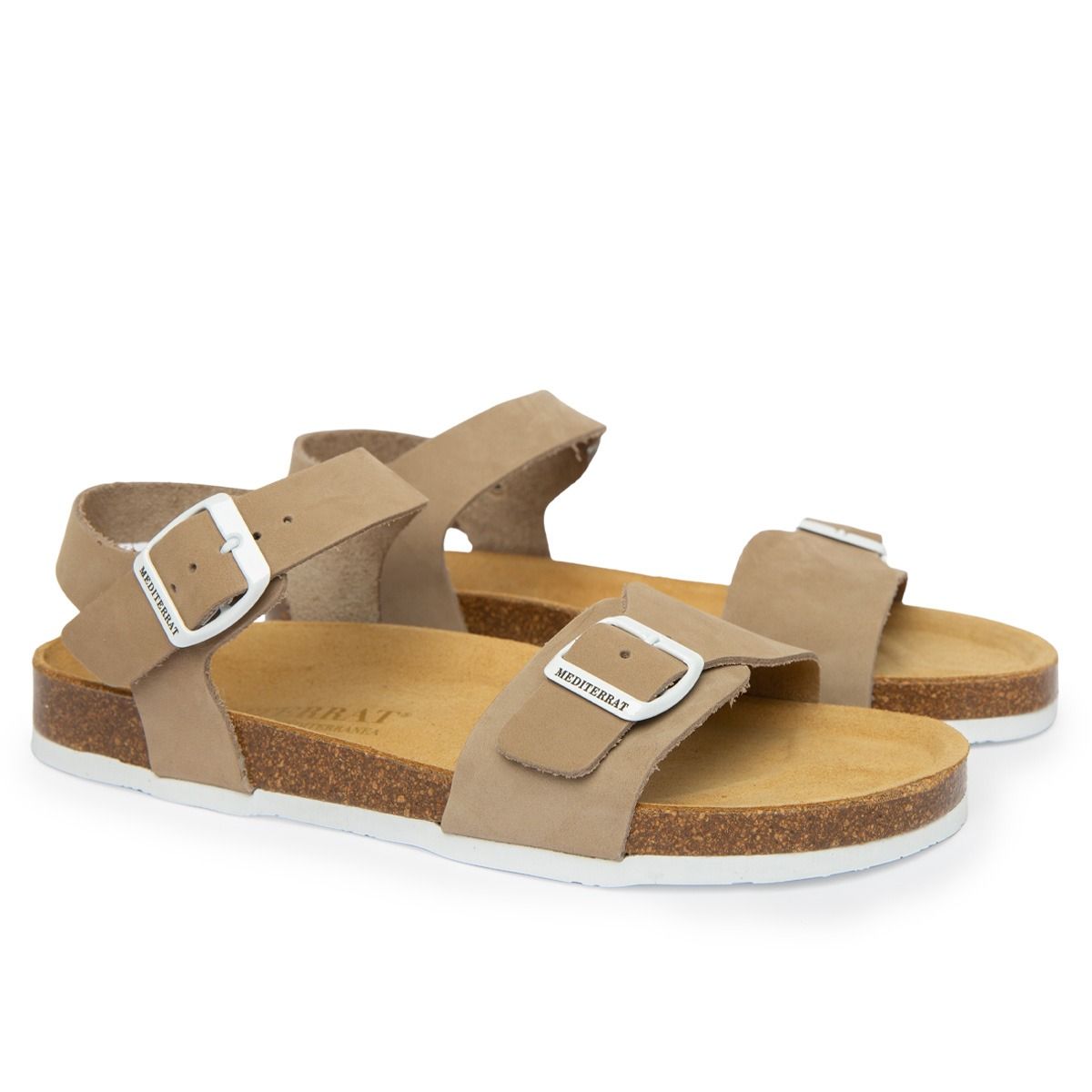 Porto Vecchio Closing Leather Nobuck Sand & White
