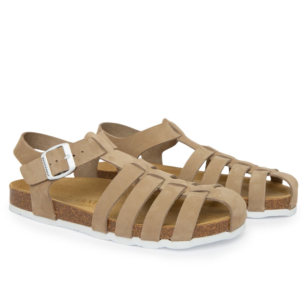 Saint-Tropez Leather Nobuck Sand & White-1