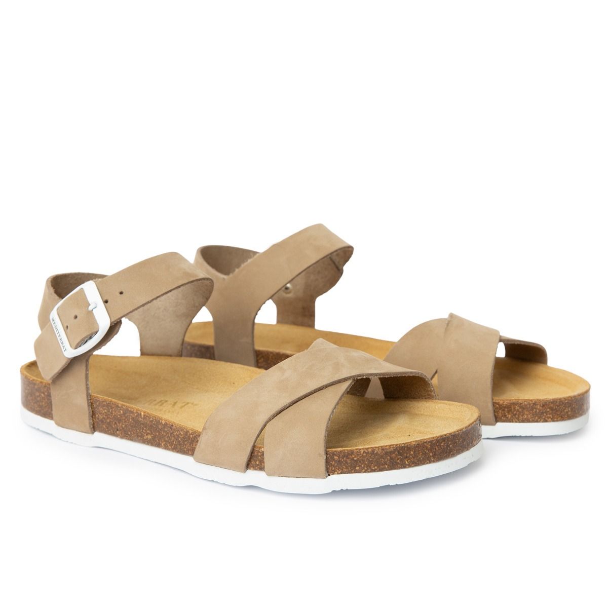 Porto Vecchio Cross Leather Nobuck Sand & White