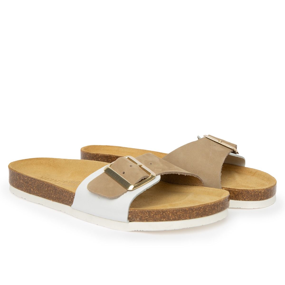 Portofino Leather Nobuck Sand And White