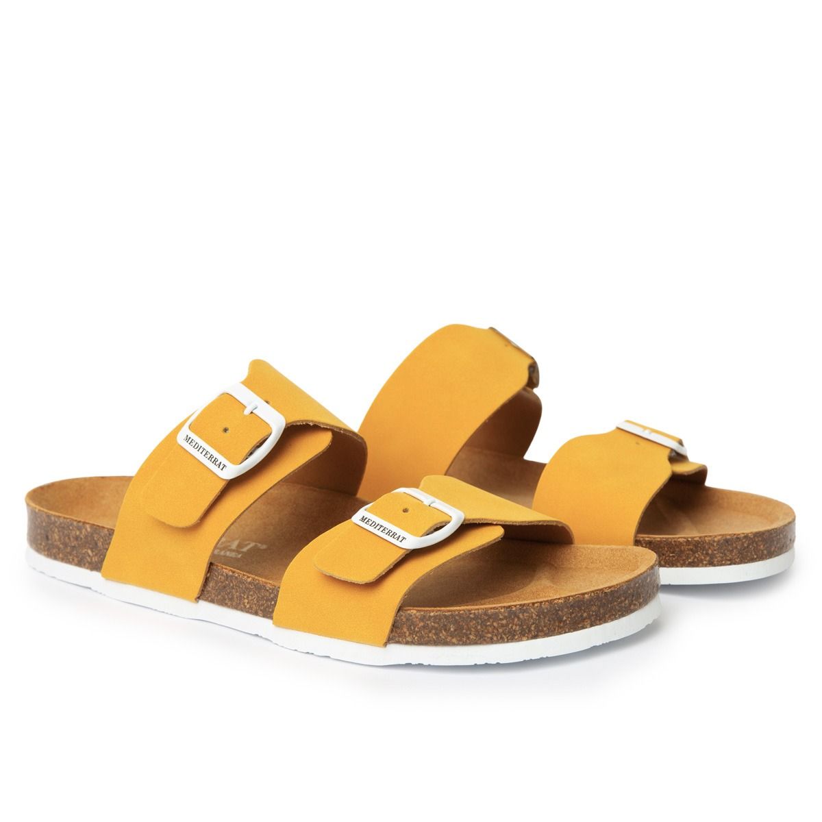 Venecia Vegan Suede Lemon & White-1