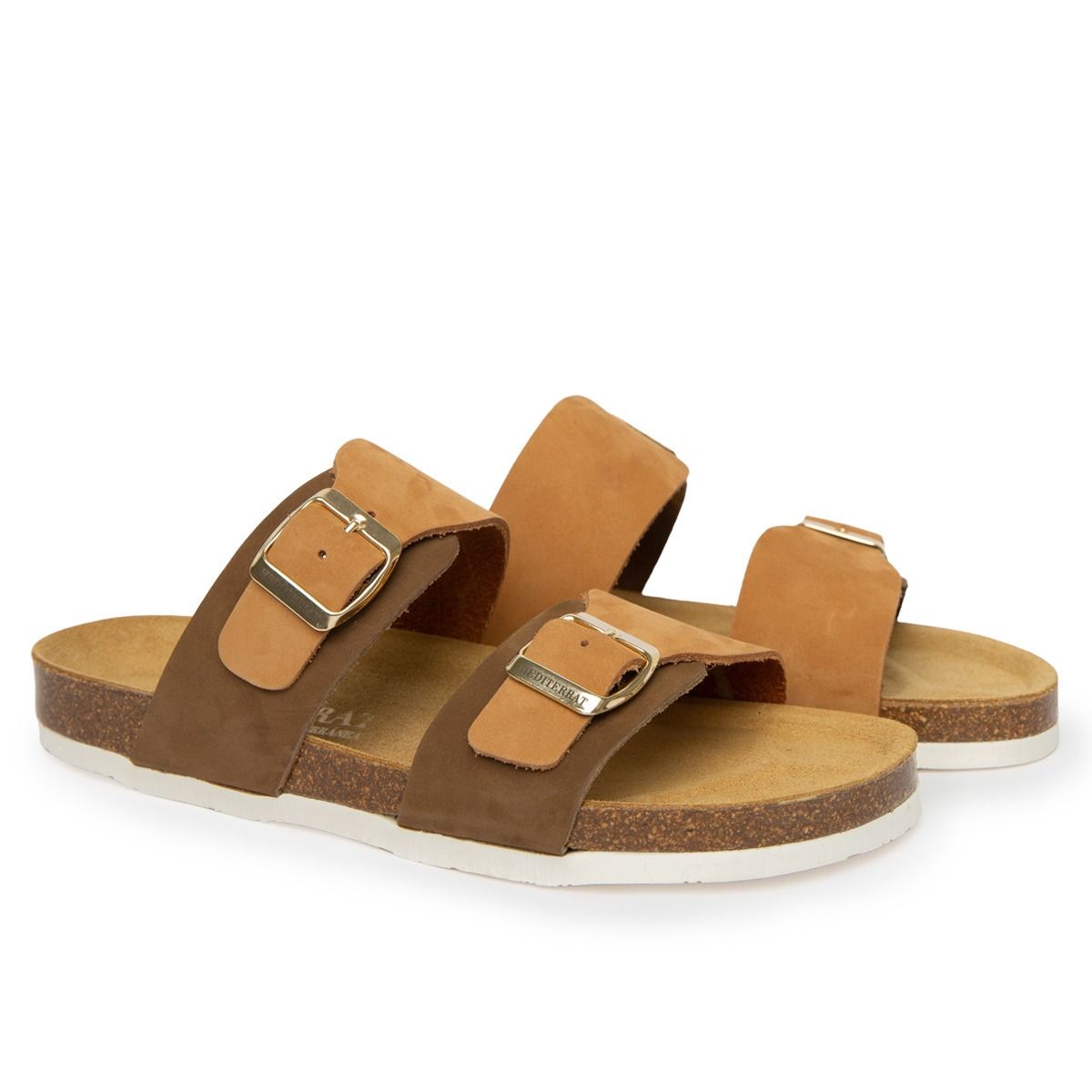Venecia Leather Nobuck Beige And Coffee