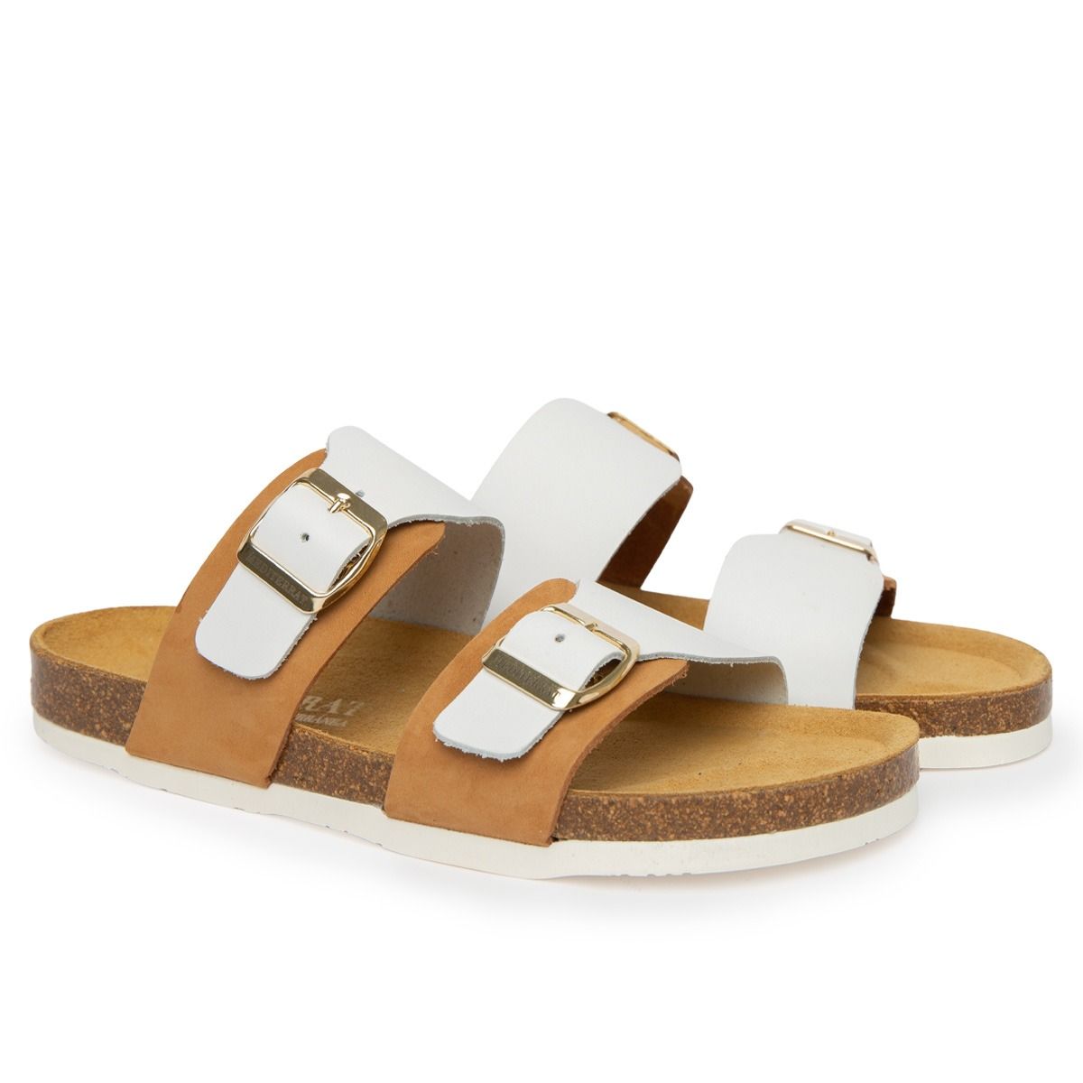 Venecia Leather Nobuck Beige And White