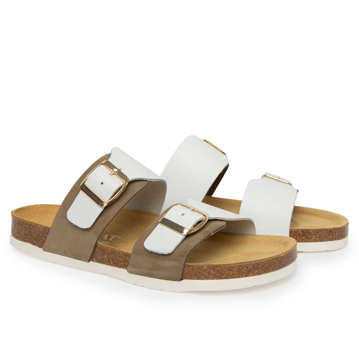 Venecia Leather Nobuck White And Cuero